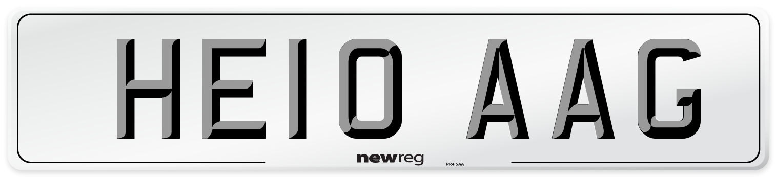 HE10 AAG Number Plate from New Reg